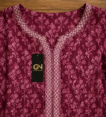 Elegant Maroon Printed 3-Piece Suit