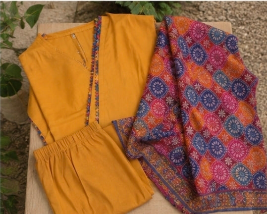 Elegant Mustard Lawn 3-Piece Suit