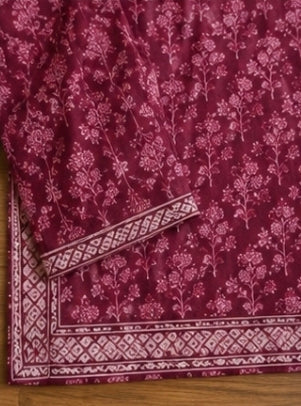 Elegant Maroon Printed 3-Piece Suit