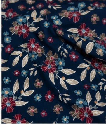 Elegant Navy Floral 3-Piece Suit