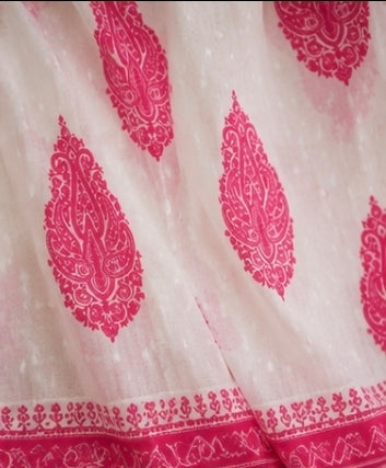 Elegant White & Pink Printed 3-Piece Suit