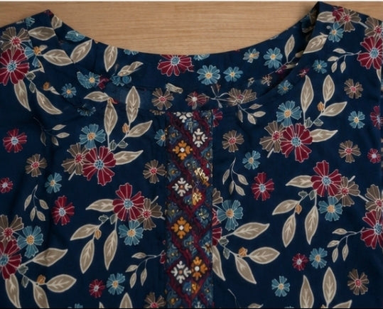 Elegant Navy Floral 3-Piece Suit